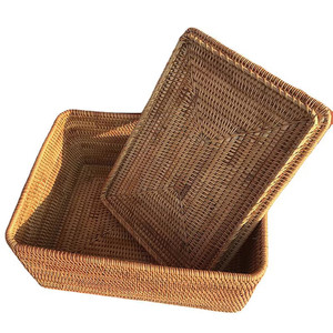 Best Choice Rattan <b>Basket</b> <b>With</b> <b>Lid</b> Handmade Woven Storage <b>Basket</b> for Home Decoration - Product Image 1