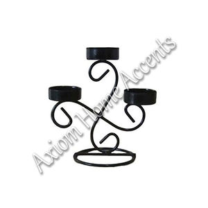 Axiom Bohème Moderne Maison Accents À La Main Fil D'argent Bougie Pilier Titulaire Marbre Naturel Table À Manger Artisanal De Noël - Product Image 3