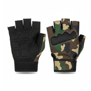 Venta al por mayor de guantes de camuflaje sin dedos de la aptitud de La Palma reforzada guantes de gimnasio sintéticos resistentes - Product Image 1
