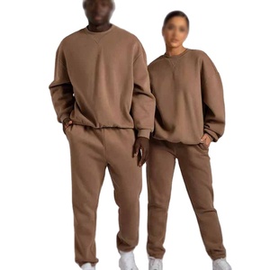 Custom Logo Unisex Solid Breathable Windproof Jogging Tracksuit | Cotton <b>Fleece</b> <b>Hoodie</b> & Sweatpants Set - Product Image 3