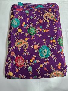 Top Rated Pure Crepe Woven Dyed <b>Flower</b> Embroidered Breathable Eco-Friendly Fabric Position Print Textile Home Textile Bag - Product Image 6