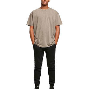 Camiseta ajustada lavada con ácido para hombre, impresión personalizada de alta calidad, ropa de calle de peso pesado, cuello redondo, inspiración con hombros caídos - Product Image 1