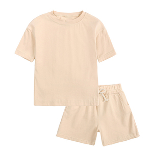 2025 été garçons vêtements enfants Shorts ensemble enfant en bas âge garçons plaine deux pièces ensembles chemise et ensemble court pour les enfants - Product Image 5