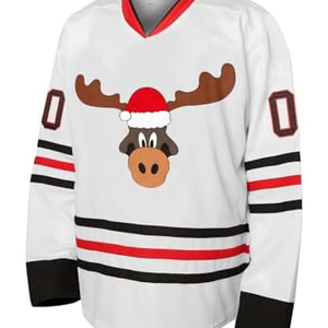 Camisas de hockey sobre hielo impresas por transferencia de calor para adultos, camisetas de jugador impresas con rayas bordadas personalizadas a precios baratos - Product Image 1