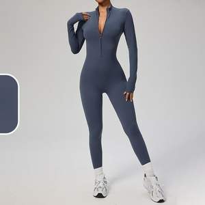 Nouveaux ensembles de fitness pour femmes, combinaisons à manches longues, une pièce, leggings de yoga respirants, tenue de yoga grande taille, vêtements de Pilates - Product Image 6