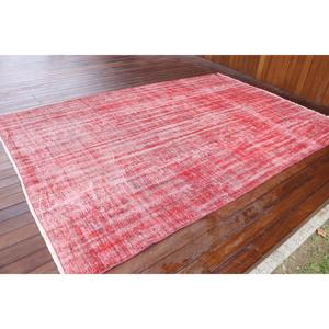 6.2x9.6 ft Large Vintage Turkish Rug, <b>Red</b> Animal Print <b>Wool</b> Rug - Product Image 2