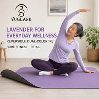 Tapis de yoga TPE haute densité bicolore Ugaland, amorti supérieur, adhérence antidérapante, design écologique pour studio intensif