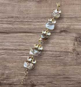 สร้อยข้อมือไข่มุกธรรมชาติทำด้วยมือและชุบทองจากทองเหลืองแฟชั่นสำหรับขายส่งเป็นสินค้าจำนวนมากกำไลข้อมือหินสำหรับเป็นของขวัญ - Product Image 1