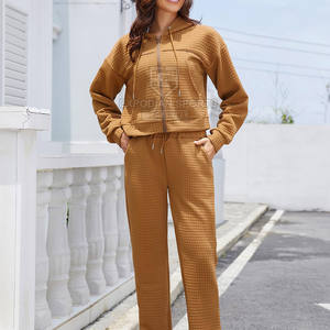 Conjunto Deportivo Informal para Mujer de Talla Grande, con Cremallera, 100% Algodón, Transpirable, Ecológico, para Correr en Invierno - Product Image 3