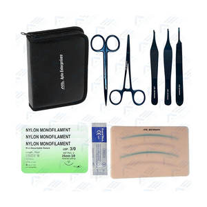Almohadilla de entrenamiento realista, Kit de sutura para estudiantes de medicina, instrumento médico, Kit de sutura quirúrgica al por mayor, herramientas de sutura de acero inoxidable - Product Image 1