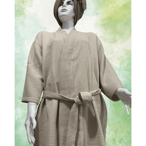 Albornoz de algodón 100% para mujer, conjunto de Kimono de secado rápido, bata de Color sólido, bata de cintura elástica, estilo clásico de calidad de Hotel - Product Image 2