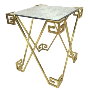 Mesa cuadrada de hierro con revestimiento de polvo negro, mesa cuadrada de metal de cristal negro Tuffon para muebles para el hogar - Product Image 5