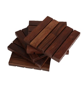 Sous-verre classique en bois de hêtre noir et noyer, 1 pièce, tapis de tasse isolant rétro, sous-verre absorbant carré pour la maison par le fabricant - Product Image 2