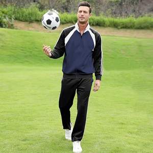 Conjunto de chándal ODM de poliéster y forro polar ajustado para hombre, sudadera con capucha y cremallera de dos piezas, ropa deportiva a prueba de viento al por mayor - Product Image 5