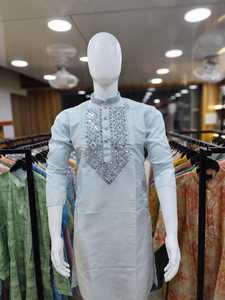ชุดนอน Kurta สำหรับผู้ชายงานกระจกจริงเทศกาลดีไซน์เนอร์ - Product Image 3