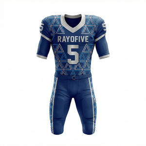 Uniforme de football américain léger et personnalisé, manches courtes, sangle réglable, 100% polyester, respirant, antibactérien, séchage rapide - Product Image 1