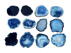 Ensemble de 4 sous-verres en agate bleue en pierre d'agate polie naturelle pour décoration de table élégante et accessoires de maison de luxe - Product Image 4