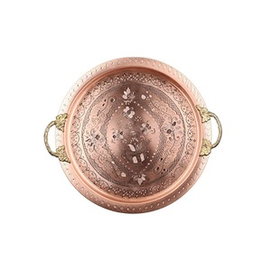 Bandeja de servicio dulce para aperitivos Bandeja de acabado con incrustaciones de hueso negro Bandeja de servicio de madera - Product Image 5