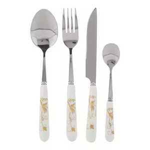 Ensemble de couverts en acier inoxydable Couteau fait à la main Fourchette Cuillère Argenterie Couverts pour mariages et fêtes - Product Image 2