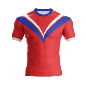 เสื้อรักบี้ผู้ชายรุ่นล่าสุด ดีไซน์ทันสมัย ผลิตจากโพลีเอสเตอร์ 100% น้ำหนัก 220 กรัม เนื้อผ้าระบายอากาศได้ดี สวมใส่สบาย  รับสกรีนโลโก้ด้านหน้า/ด้านหลัง  รับสกรีนชื่อทีมตามสั่ง - Product Image 4