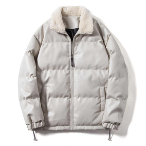 2024 hiver haute qualité PU doudoune pour hommes personnalisé utilitaire bulle manteau avec col montant High Street Style - Product Image 5