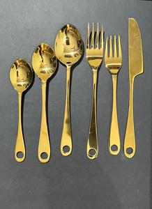 Vajilla de Hotel de clase alta moderna clásica, cuchillo de latón, tenedor, cuchara, cubiertos de oro de boda Vintage, cuchara y tenedor reutilizable, mango Delgado - Product Image 3