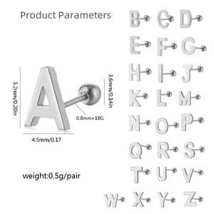 Tiny 18G Initial <b>Stud</b> <b>Earrings</b> for Women Girls 925 Sterling <b>Silver</b> Hypoallergenic Religious Trendy Style for Party or Gift - Product Image 6