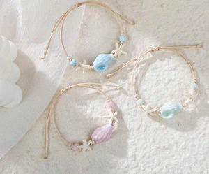 Seashell Bracelet Vietnam Handmade Adjustable <b>Handcrafted</b> <b>Jewelry</b> Beach Party Style - Product Image 1