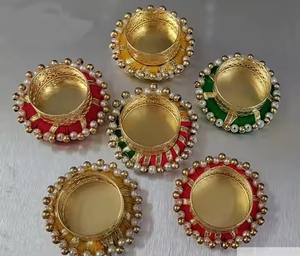 Indian Handmade Eco-Friendly Durable Brass Diya for Temple Pooja Room Gold <b>Oil</b> <b>Lamp</b> Diwali Festival Home Decoration Traditional - Product Image 1