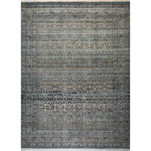 Alfombras de Lana Afgana Anudadas a Mano en Azul Viscaya con Patrón Floral y Abstracto para el Hogar, Pasillo, Sala de Estar, Dormitorio-EA-3060 - Product Image 1