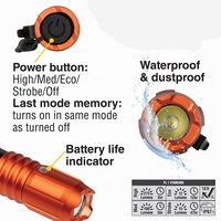 Luz de bolsillo LED impermeable recargable con cordón
