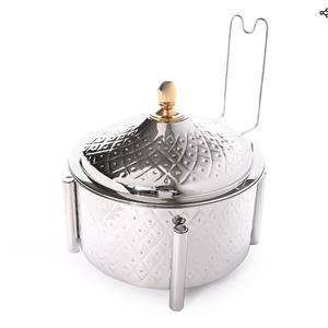 Marmite en acier inoxydable au fini doré avec couvercle et chauffe-plat avec support Meilleur design pour chauffe-plats pour buffet - Product Image 6