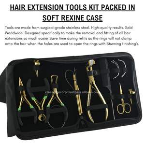Kit d'outils d'extension de cheveux de vente chaude avec étui perles tirant la boucle et l'outil de crochet Kit d'outils d'extension de trame pince d'extension de cheveux - Product Image 5