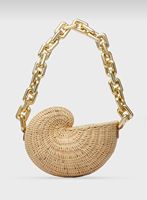 Sac de luxe rétro tissé à la main pour femmes, sac coquillage avec fermeture éclair, style national à la mode, sac à main en rotin en gros