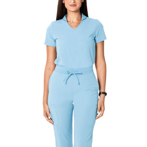 Direct Manufacturer's Custom Logo Hospital <b>Scrub</b> Suits Spandex/Polyester Multi-Wear Collar Plus Size Nurse Uniform Sets Needle - Product Image 6