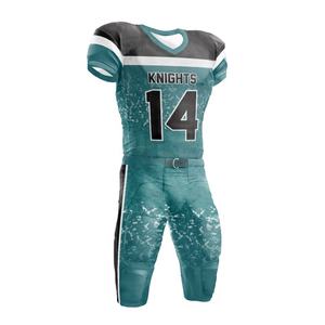 Maillots de football américain personnalisés à sublimation, manches courtes, vêtements de sport imprimés pour adultes, hommes, avec nom et couleurs d'équipe personnalisés - Product Image 5