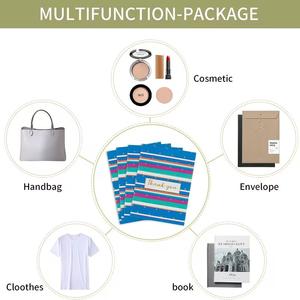 Paquete de 100 Bolsas de Poliéster para Envíos con Mensaje de Agradecimiento, 25x33cm, Autoadhesivas, Resistentes al Agua y a Desgarros, Duraderas, 2.3M, Rayas Coloridas Azules - Product Image 5