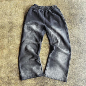 กางเกงวอร์มผู้ชายผ้าฝ้ายปักโลโก้ตามสั่ง ขายส่ง ทรงหลวม ล้างสีแบบ Acid Wash ทรงขากระบอกใหญ่ ทรงขาบาน ทรงตรง กำลังเป็นที่นิยม - Product Image 2