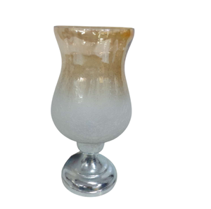 Diseño clásico de aluminio/mesa de vidrio, soporte para huracanes, acabado en níquel, portavelas decorativo con acabado dorado para el hogar - Product Image 1