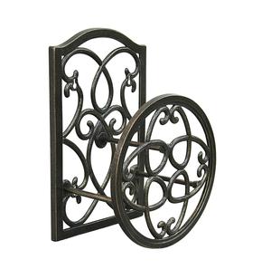 Soporte de manguera de carrete de aluminio fundido montado en la pared Color bronce Diseño vintage Soporte de carrete de manguera Fite Hecho a mano de alta resistencia - Product Image 3