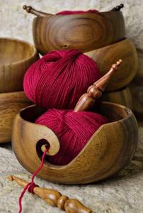 ชามไหมพรมทำจากไม้,ที่ใส่เส้นด้ายขนสัตว์ทำด้วยมือสำหรับถัก - Product Image 3