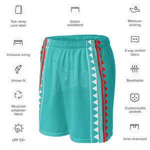 Pantalones cortos de tela de malla holgados con cintura elástica para hombre, ropa deportiva, pantalones cortos de malla personalizados para hombre - Product Image 6