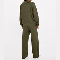 Nouvel arrivage de survêtements personnalisés à demi-fermeture éclair en coton et en polyester tendance pour femmes ensemble sweat-shirt et pantalon de survêtement décontractés de haute qualité