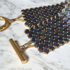 Bracelet manchette en perles faites à la main-Manchette pour femmes et filles - Product Image 5