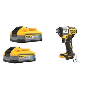 Batería Powerstack 20V MAX Recargable de Iones de Litio de 5 Ah, Paquete de 2, Atornillador de Impacto 20V MAX XR sin Escobillas, Destornilladores Eléctricos de 1/4 de Pulgada - Product Image 3