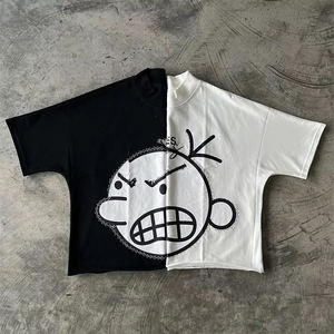 T-shirt Homme Oversize Streetwear Décontracté à Manches Courtes en Coton 100% (180g) avec Impression DTG et Sérigraphie, Tricoté Lourd Uni à Séchage Rapide - Product Image 4