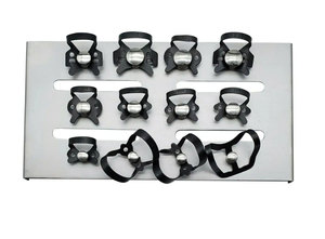 Juego de 12 piezas de abrazadera de presa de goma endodóntica dental Endo con instrumentos quirúrgicos de bandeja negra - Product Image 2