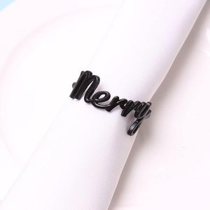 Elegante servilletero de metal negro Merry para uso en restaurante de Navidad en precio al por mayor de La India - Product Image 6