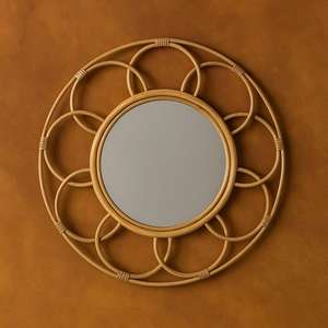 Espejo de pared de bambú con diseño clásico y elegante - Product Image 2