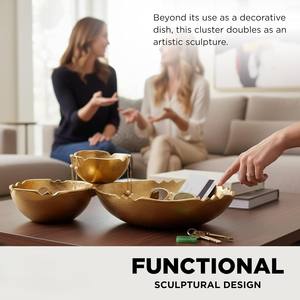 luxury serving Fruits Bowl Unique <b>Table</b> Top Flower Bowl Vase Golden Aluminium Chip and Dip Serving Bowl Hot Sale Metal - Product Image 5